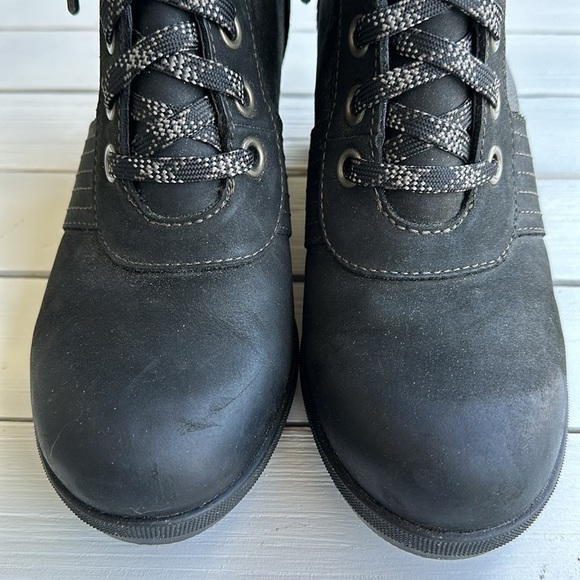 Sorel Lexie Wedge Boot Black Leather size 9 - Picture 5 of 11